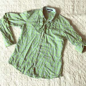 Gap button up plaid top